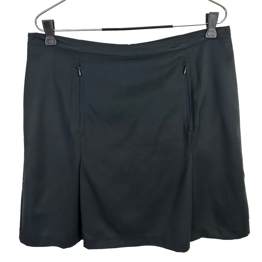 TAIL Solid Black Knit SKORT Skirt Shorts 12 Zip Golf Zip Tennis Sport Pickleball